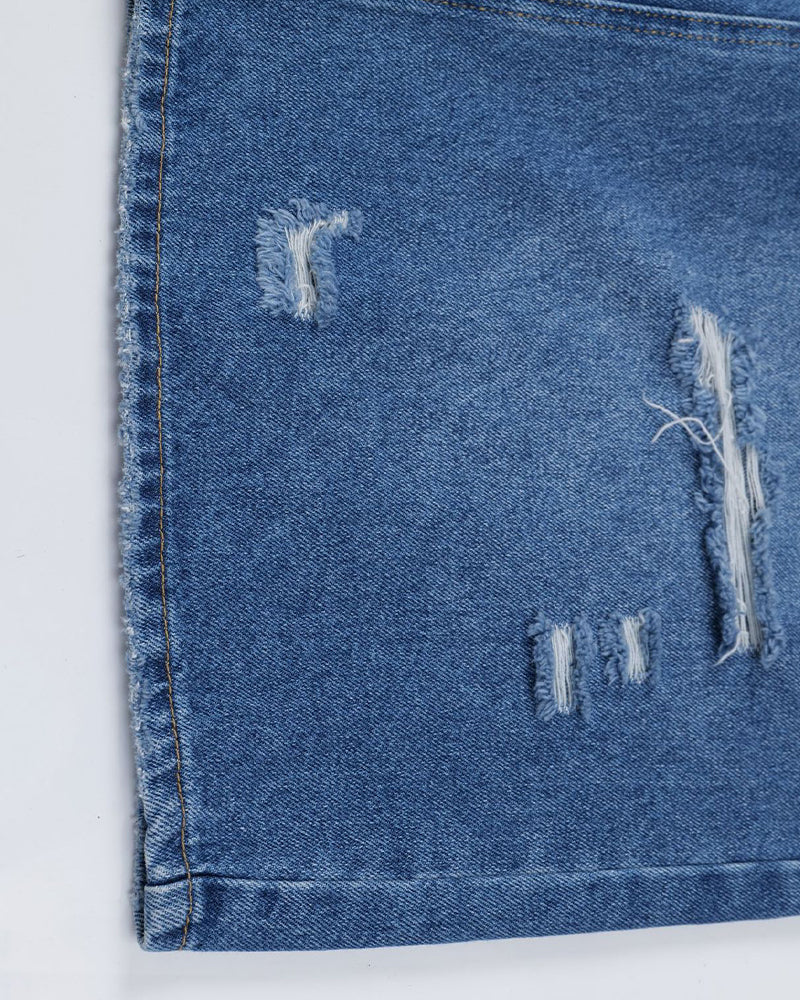 Vintage distressed denim shorts