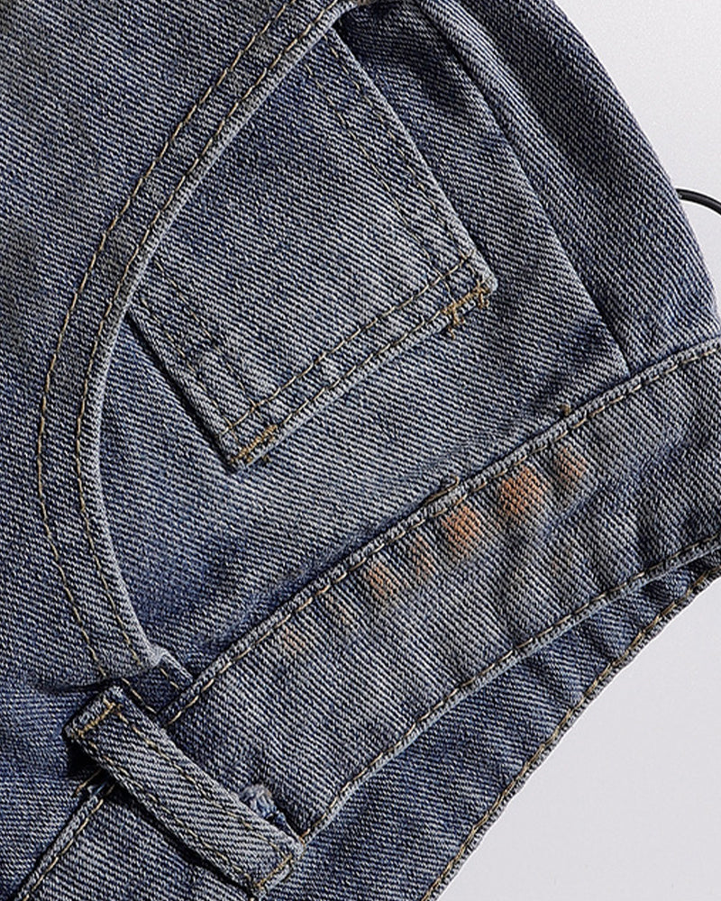 設計感彎刀牛仔褲