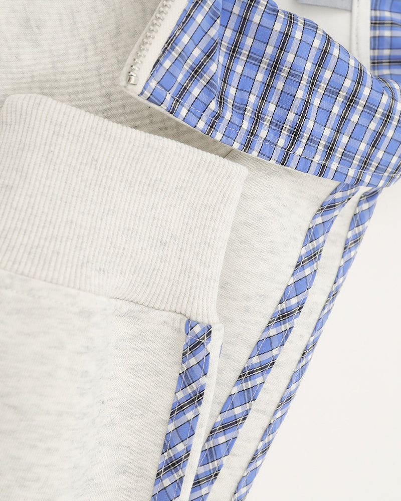 embroidered paneled lapel jacket