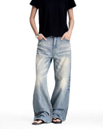 Retro washed denim jeans