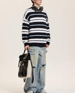 簡約條紋情侶毛衣