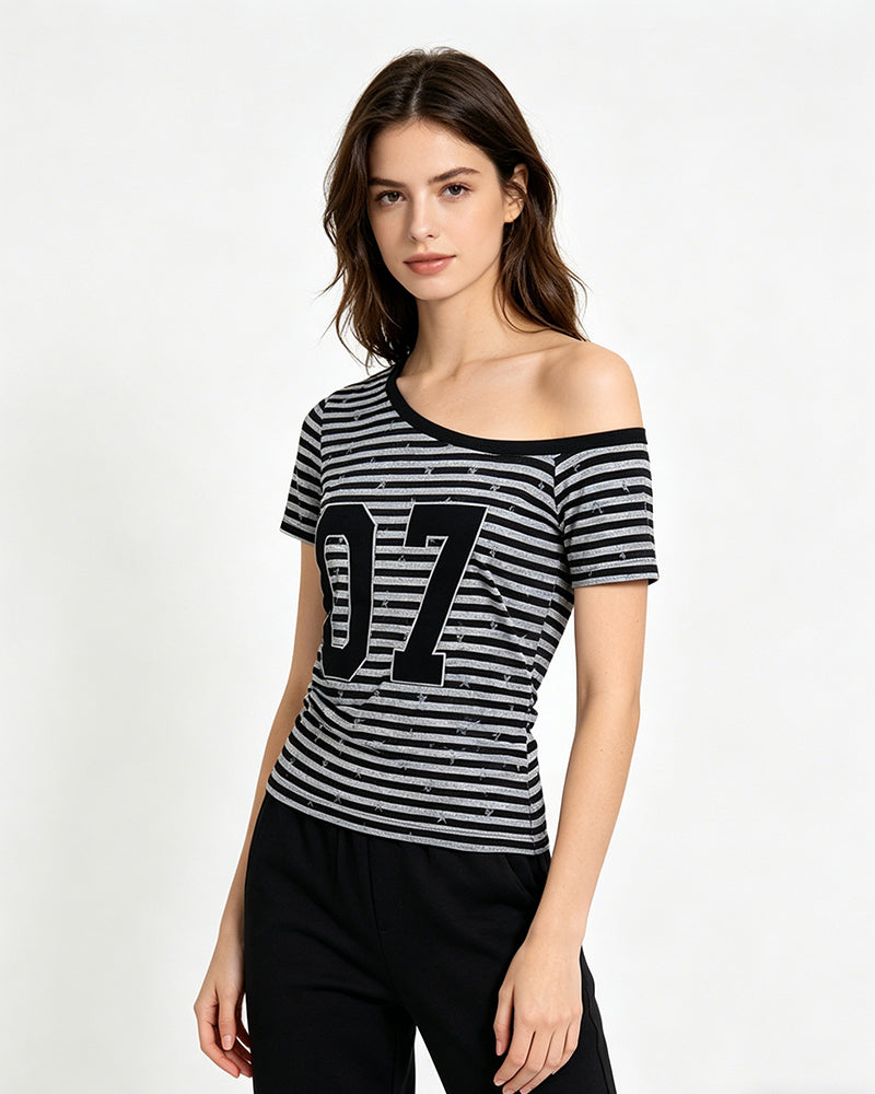 레트로 스트라이프 반팔