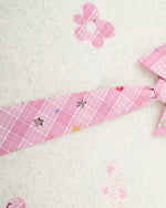 Appliqué patchwork faux two-piece sweatshirt