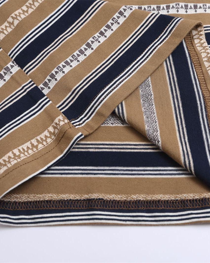 스트라이프 라펠 반소매