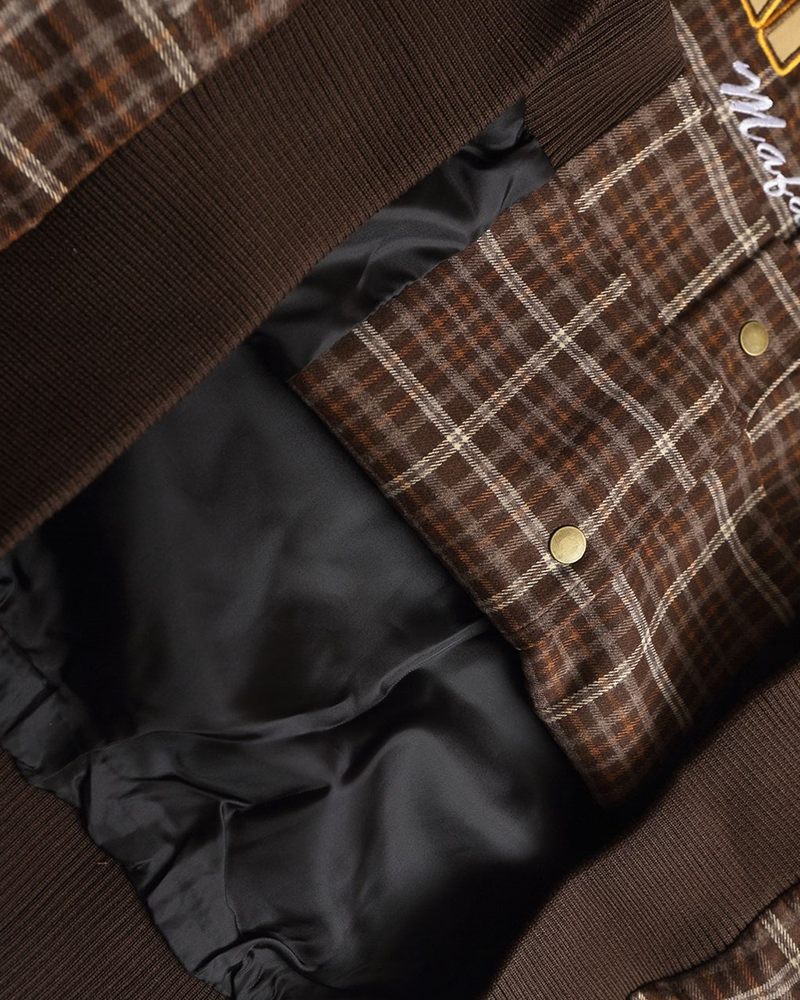 Embroidered contrasting color couple jacket