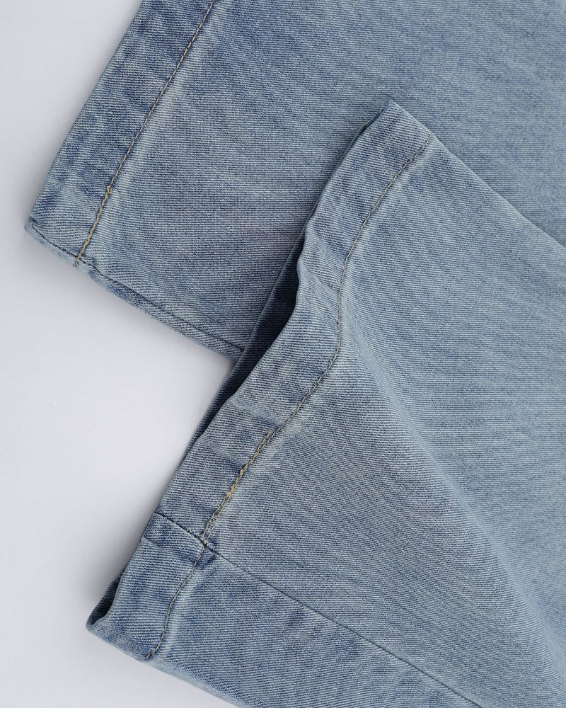 水洗簡約牛仔長褲