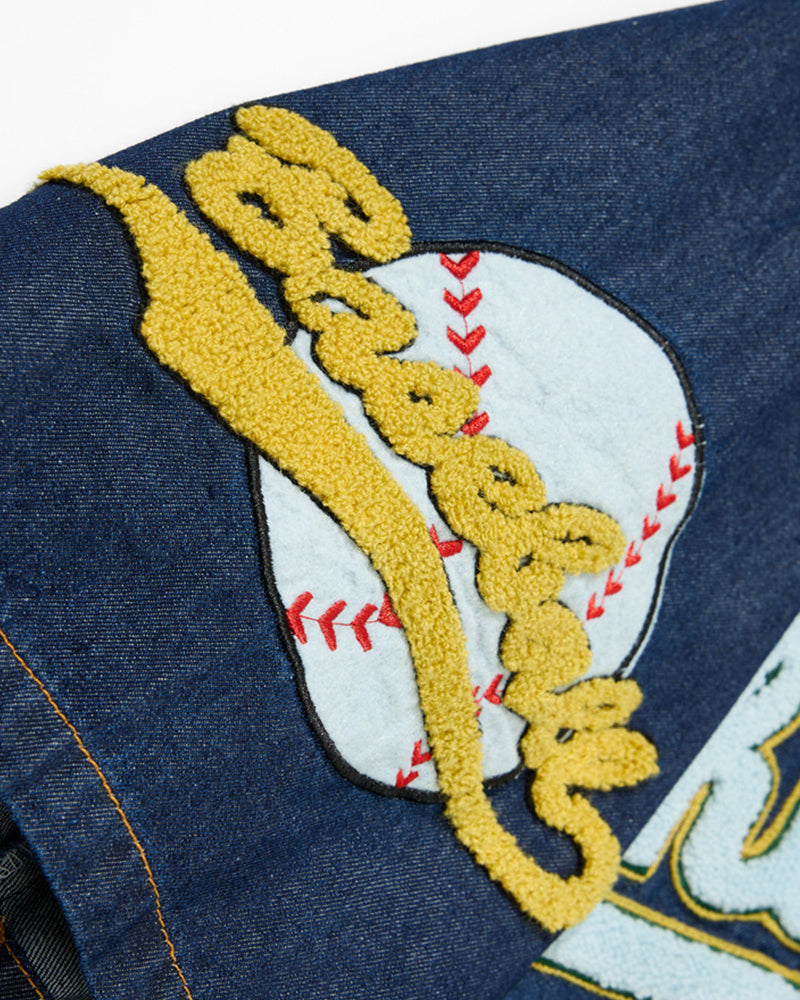 Retro denim short-sleeved shirt