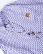 Vertical striped long-sleeved shirt