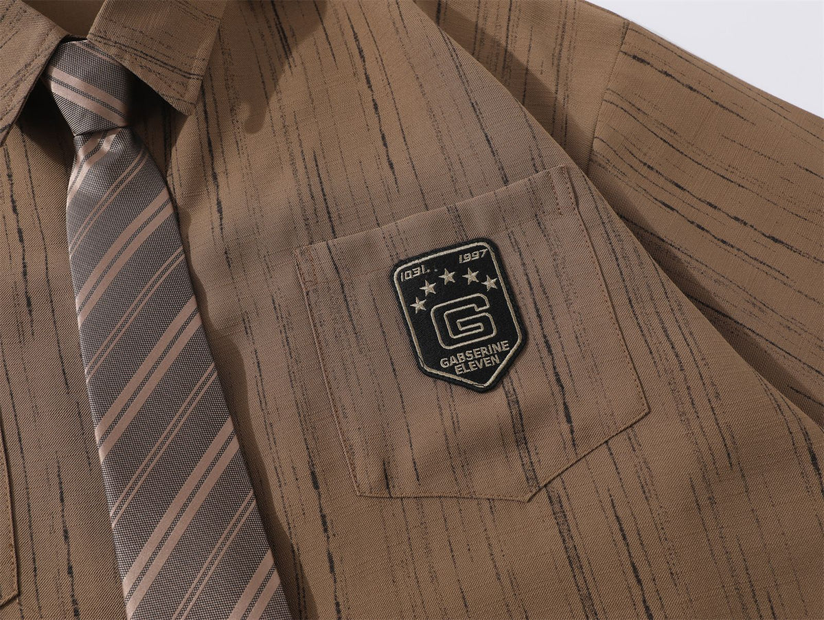 Vintage Striped Short Sleeve Shirt