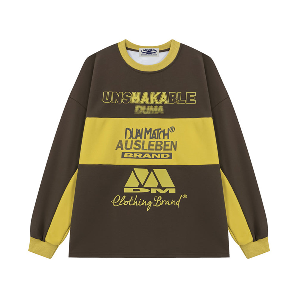 Racing element patchwork sweatshirt