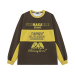 Racing element patchwork sweatshirt