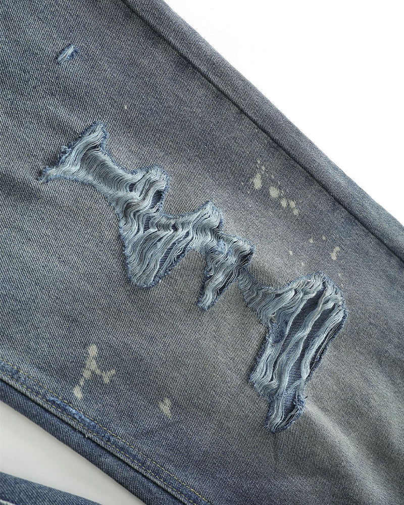 Vintage distressed straight jeans