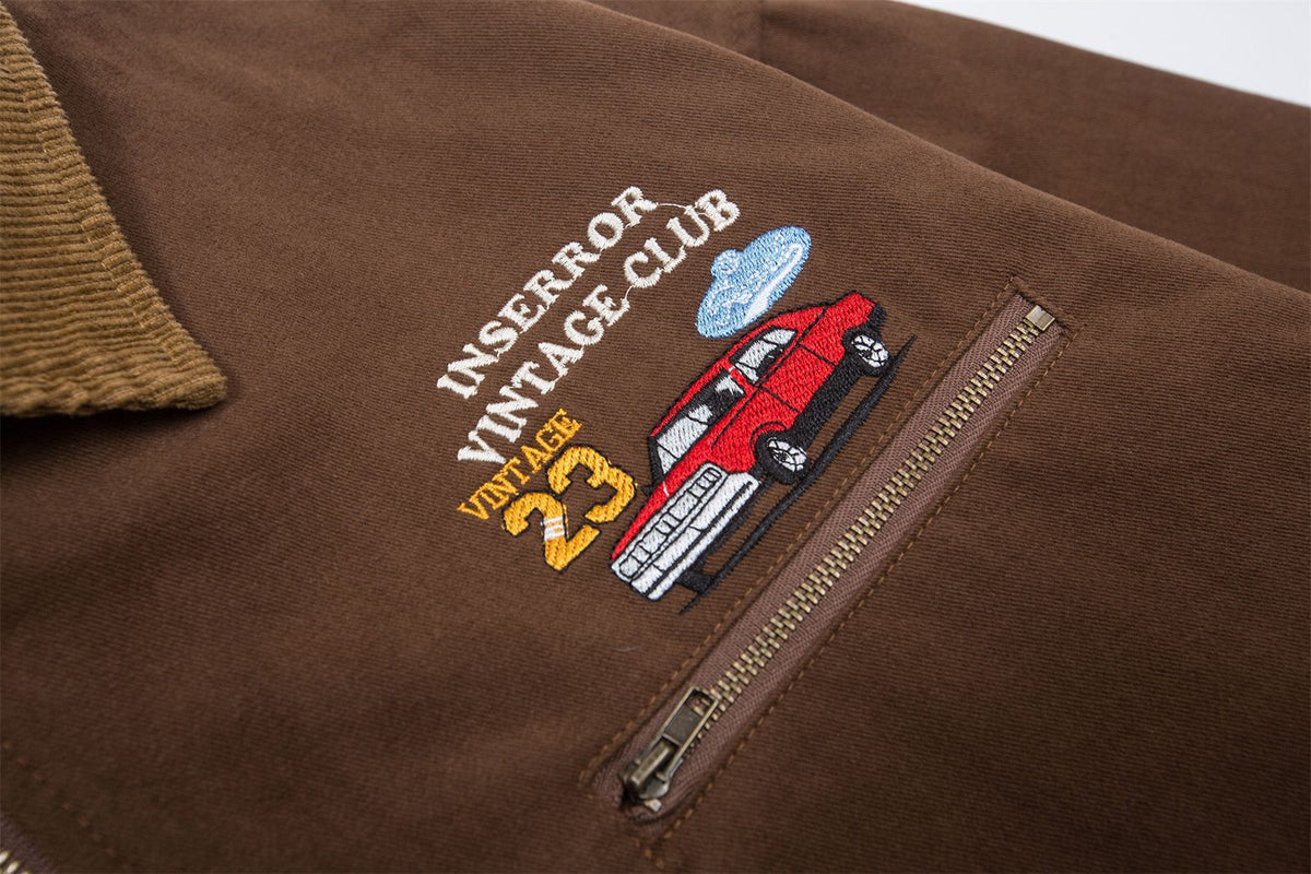 레트로 콘트라스트 자수 재킷