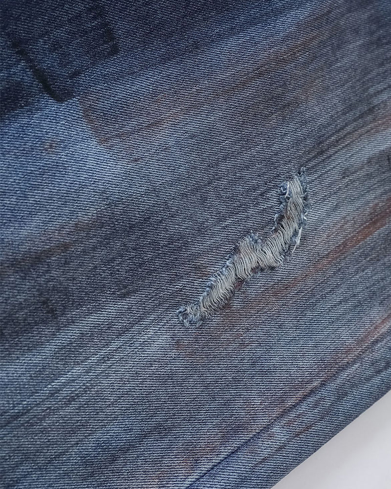 水洗牛仔直筒褲