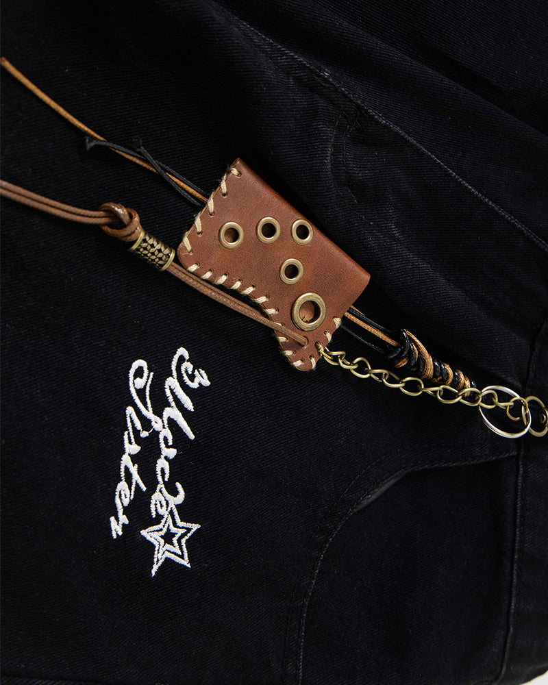 Star patch casual jeans