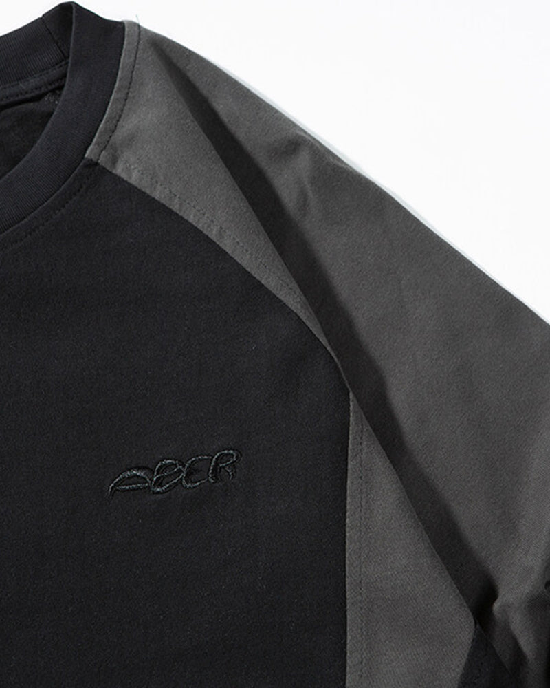 Contrast color stitching sweatshirt