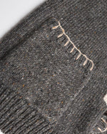 Embroidered duffle button sweater jacket