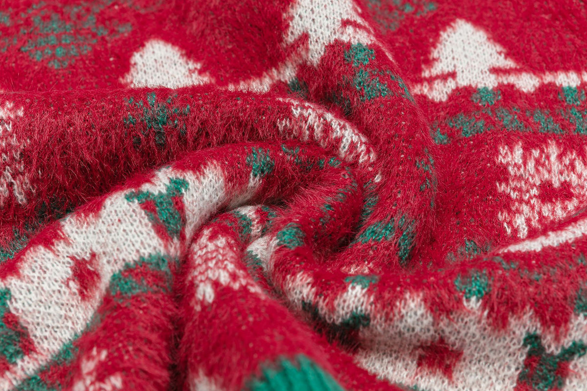 復古撞色翻領毛衣