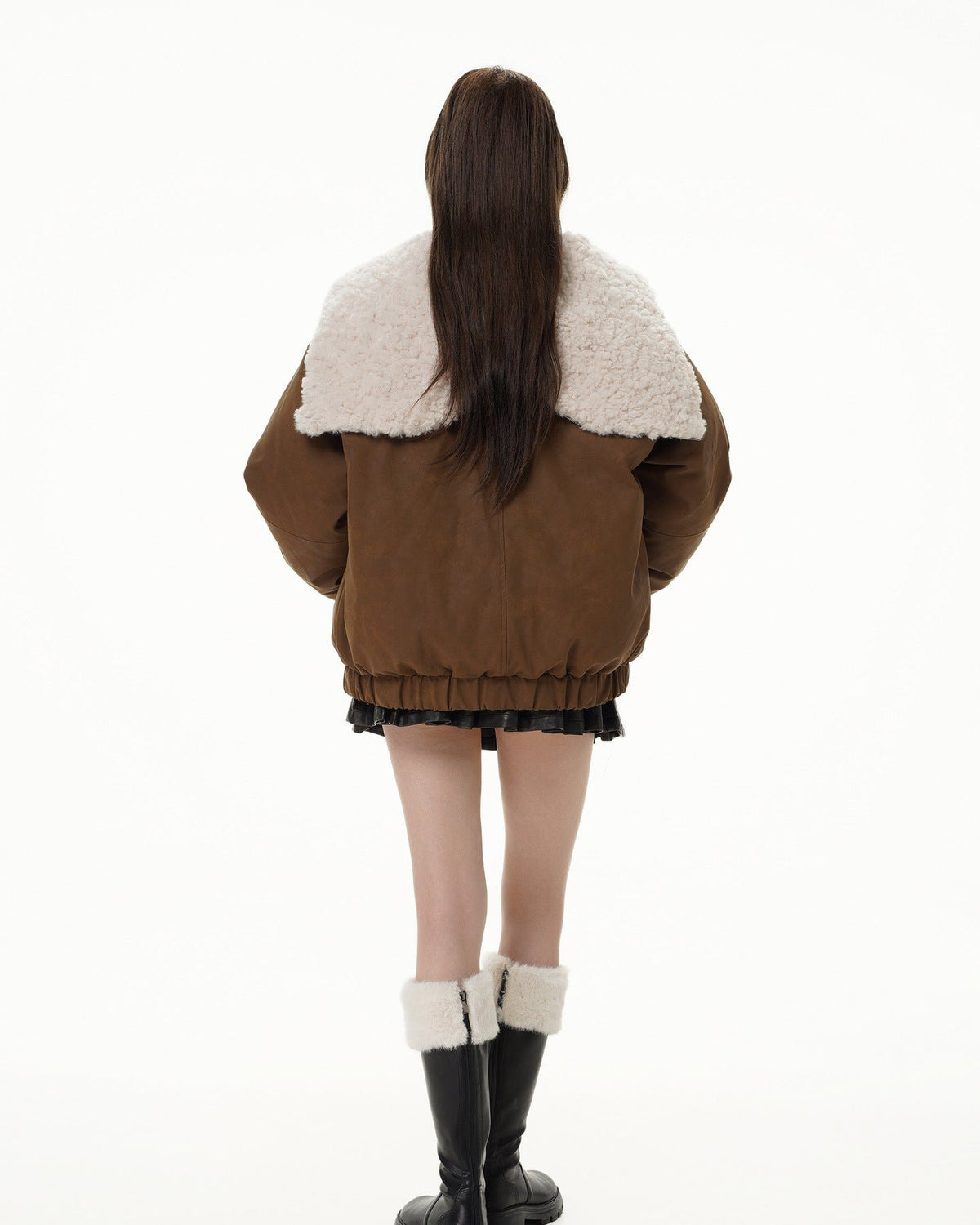 Retro hooded fur coat