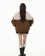 Retro hooded fur coat