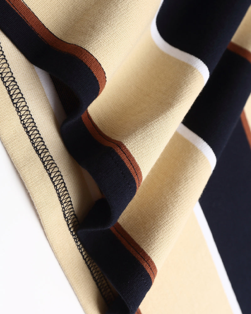 條紋撞色翻領衛衣