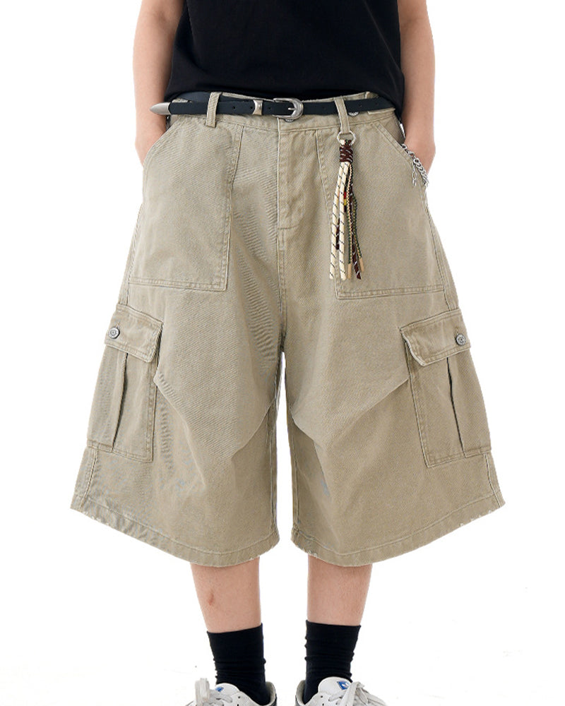 Retro multi-pocket cargo shorts
