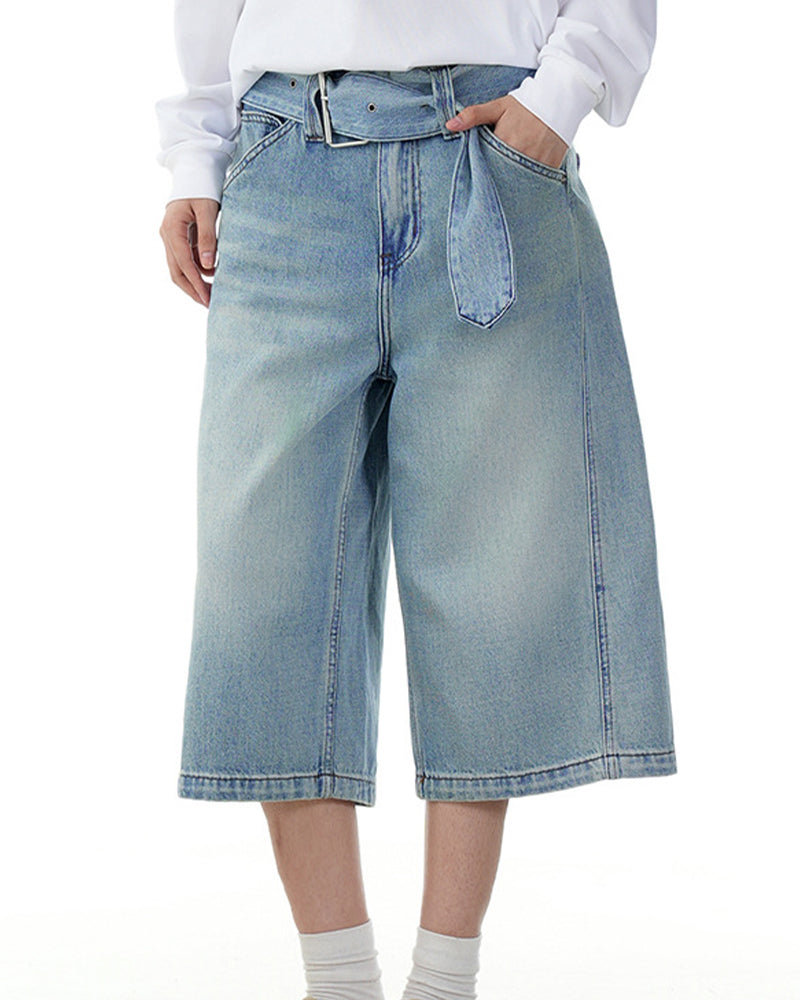 Retro washed all-match shorts