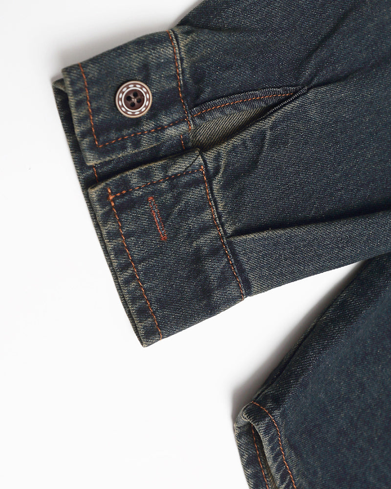 Washed colored denim shirt