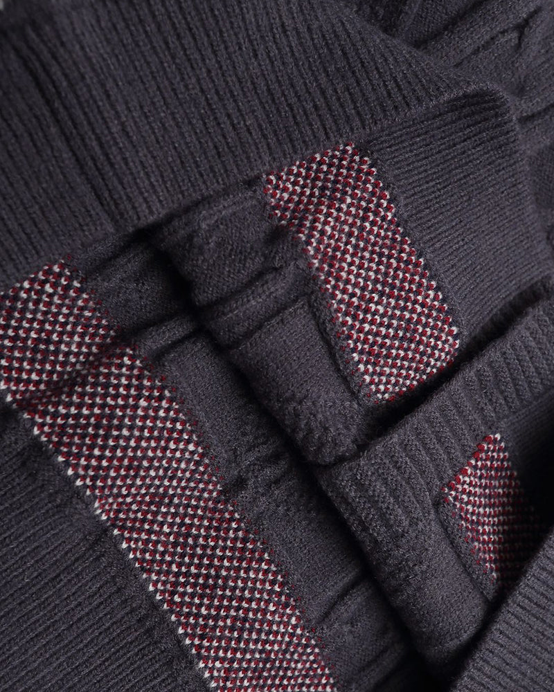 jacquard hooded sweater