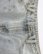 Distressed washed shorts