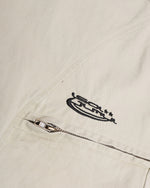 Embroidered zip-up short-sleeved shirt