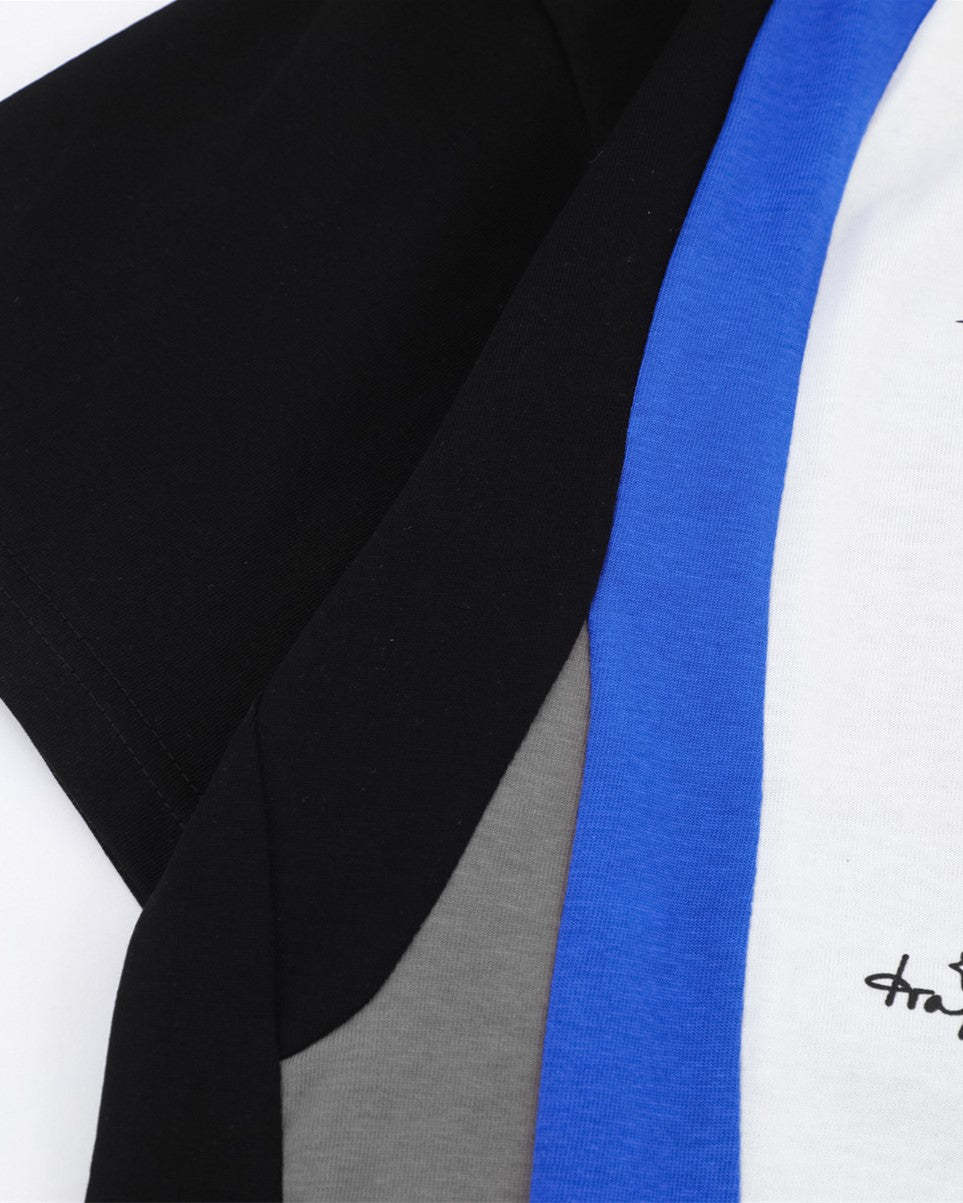 레트로 스포츠 컬러블록 반팔