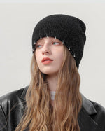 針織挂珠裝飾包頭帽