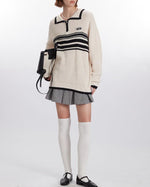 撞色百搭針織衫