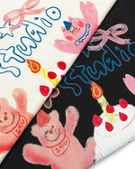 귀여운 컬러블록 프린트 반팔