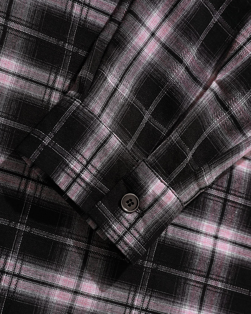 Retro simple plaid long-sleeved shirt