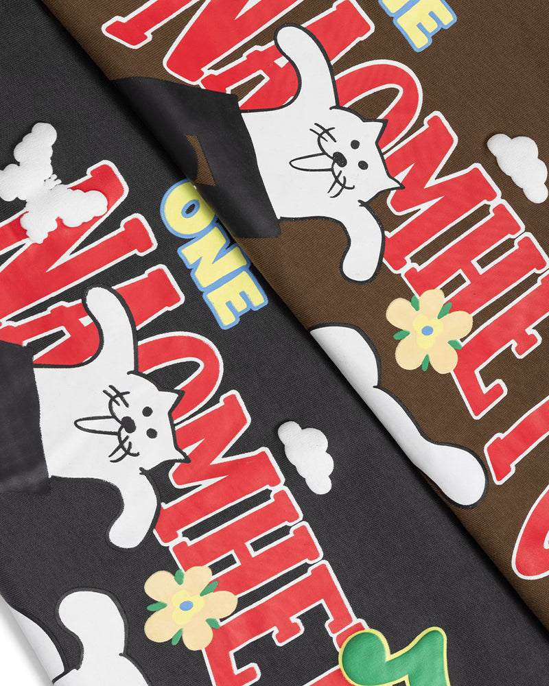 Cartoon print fake two-piece long sleeves