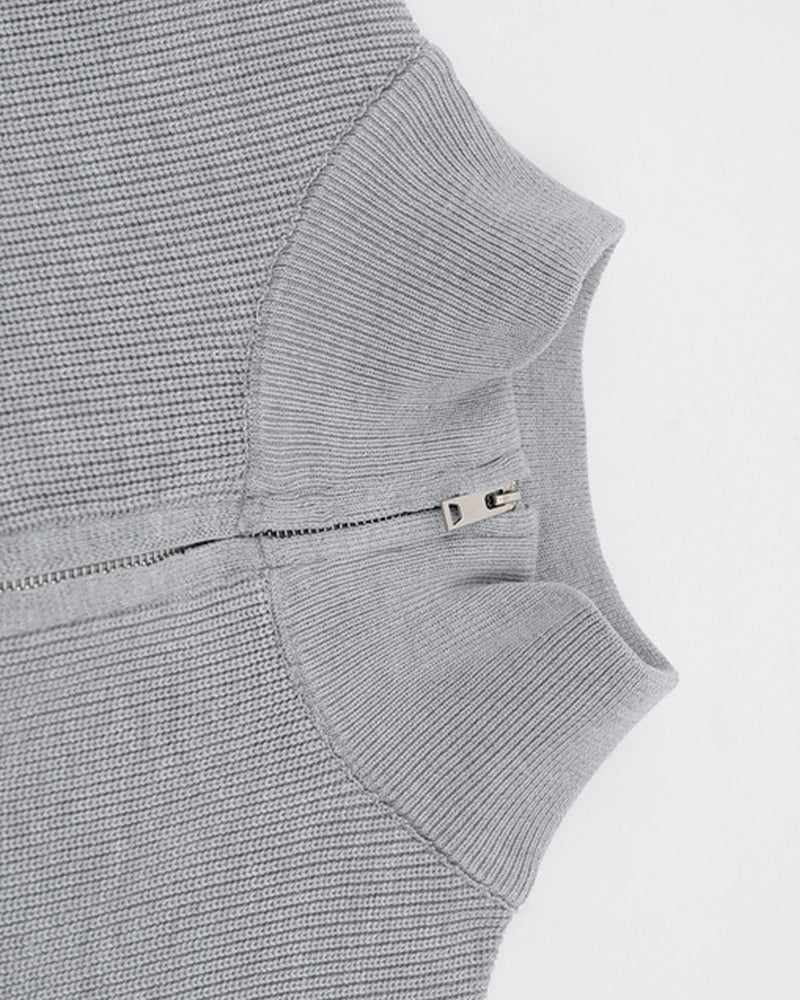 半高領開衫毛衣