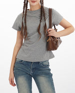 Simple pleated short sleeves