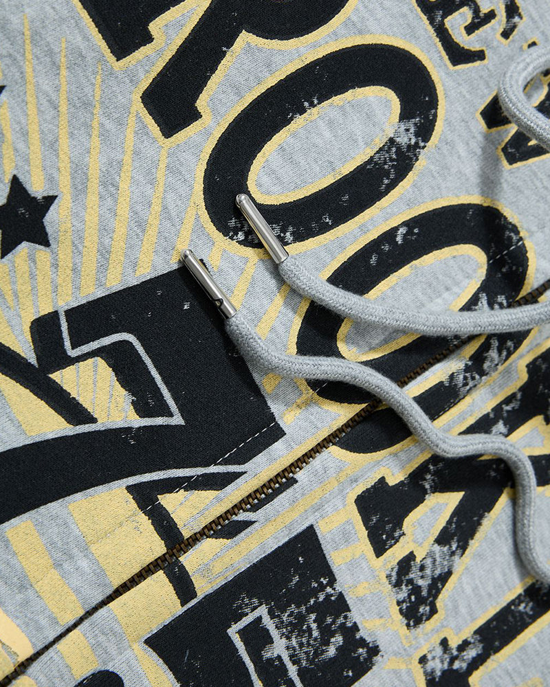 Retro Print Hooded Jacket