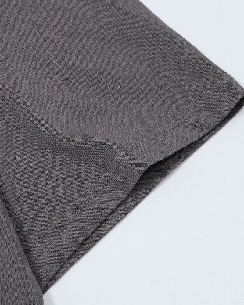 레트로 프린트 라운드넥 반팔