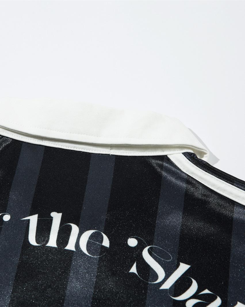 레트로 대비 스트라이프 반소매