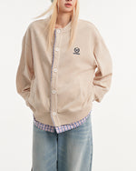 復古格子拼接假兩件開衫