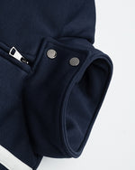 Embroidered striped stand-up collar coat