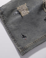 Puppy Embroidered Cropped Shorts