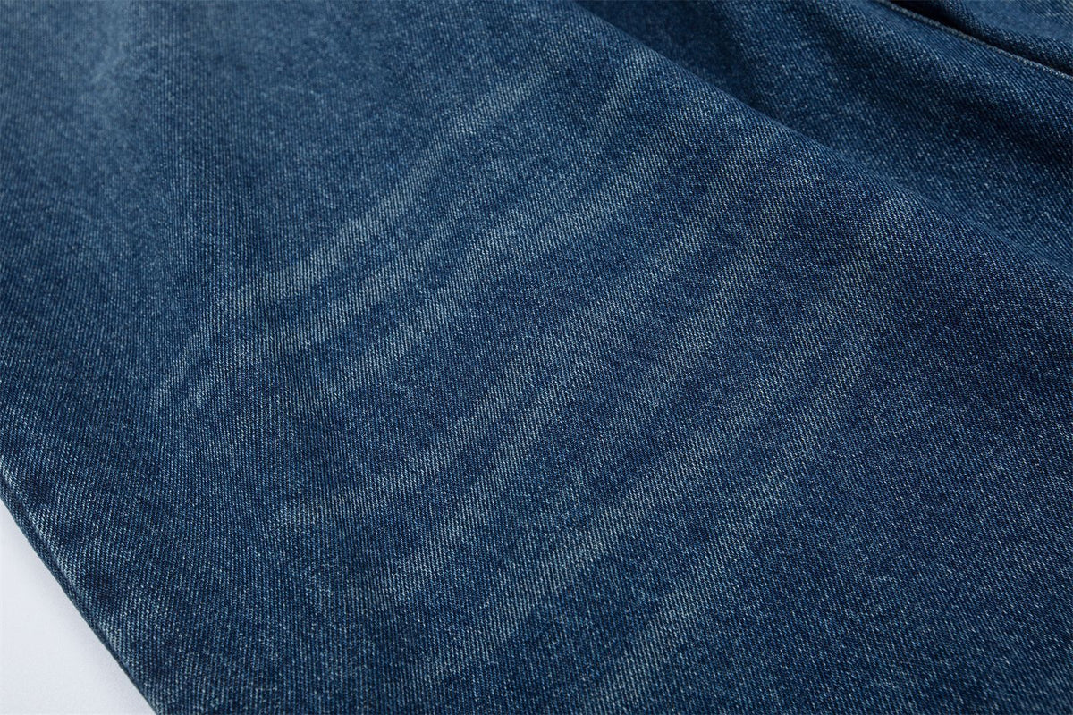 復古水洗牛仔長褲