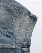 워시드 패널 데님 반바지