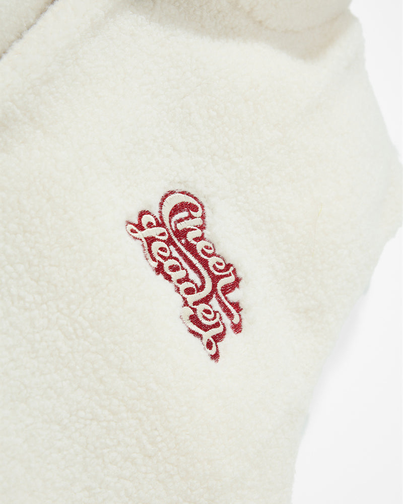 레트로 스타일 자수 레터링 두꺼운 조끼 (양면)