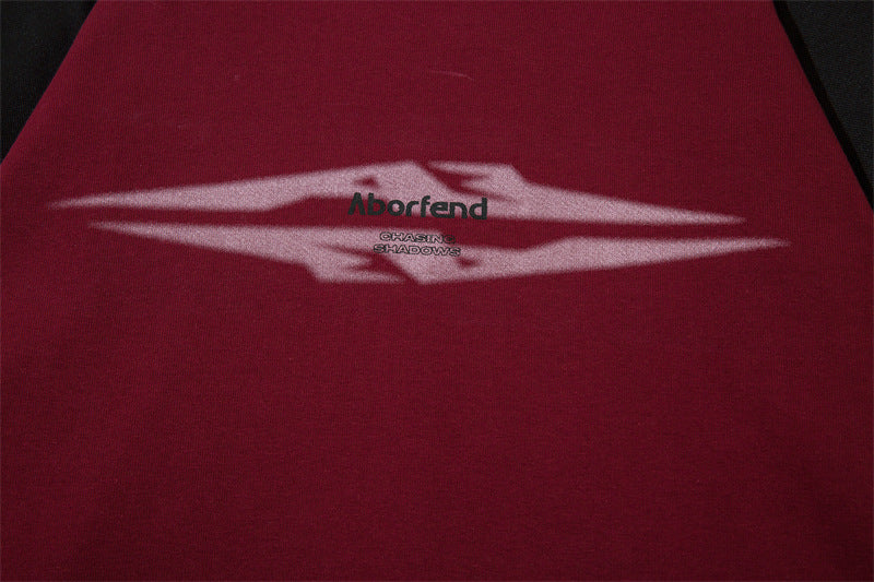 Contrast letter print crew neck sweatshirt