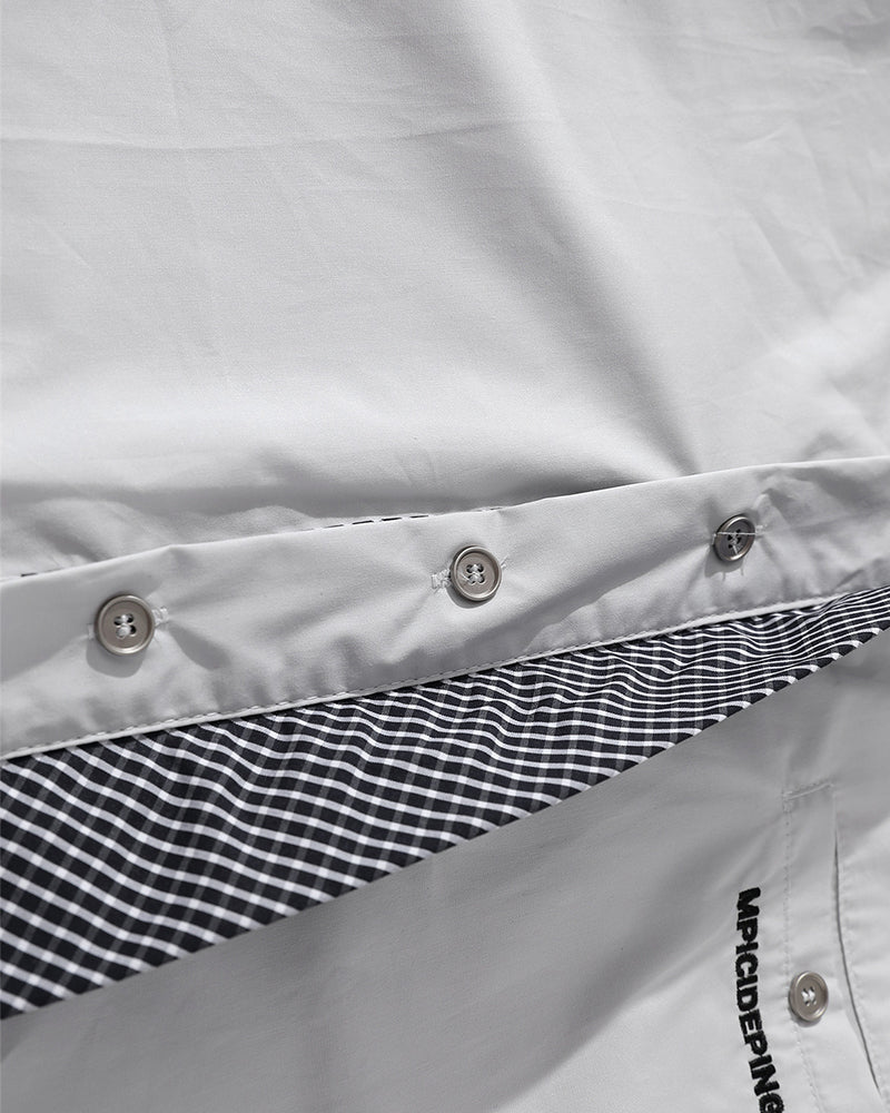 Retro patchwork short-sleeved shirt